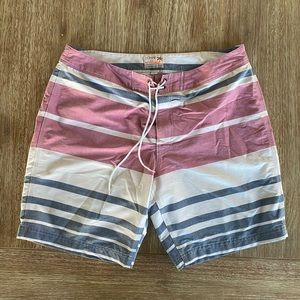 J. Crew Men’s Striped Board Shorts Swim Trunks
